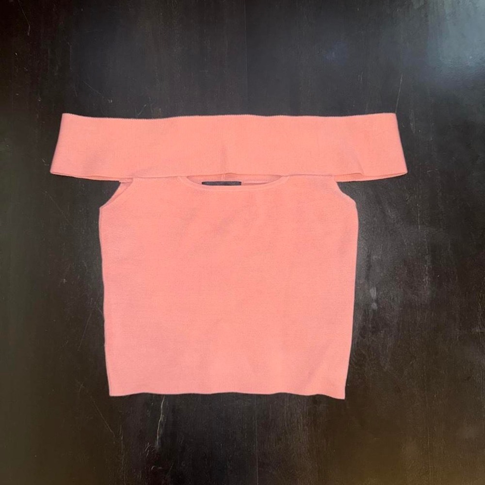 Pink Express off the shoulder crop top